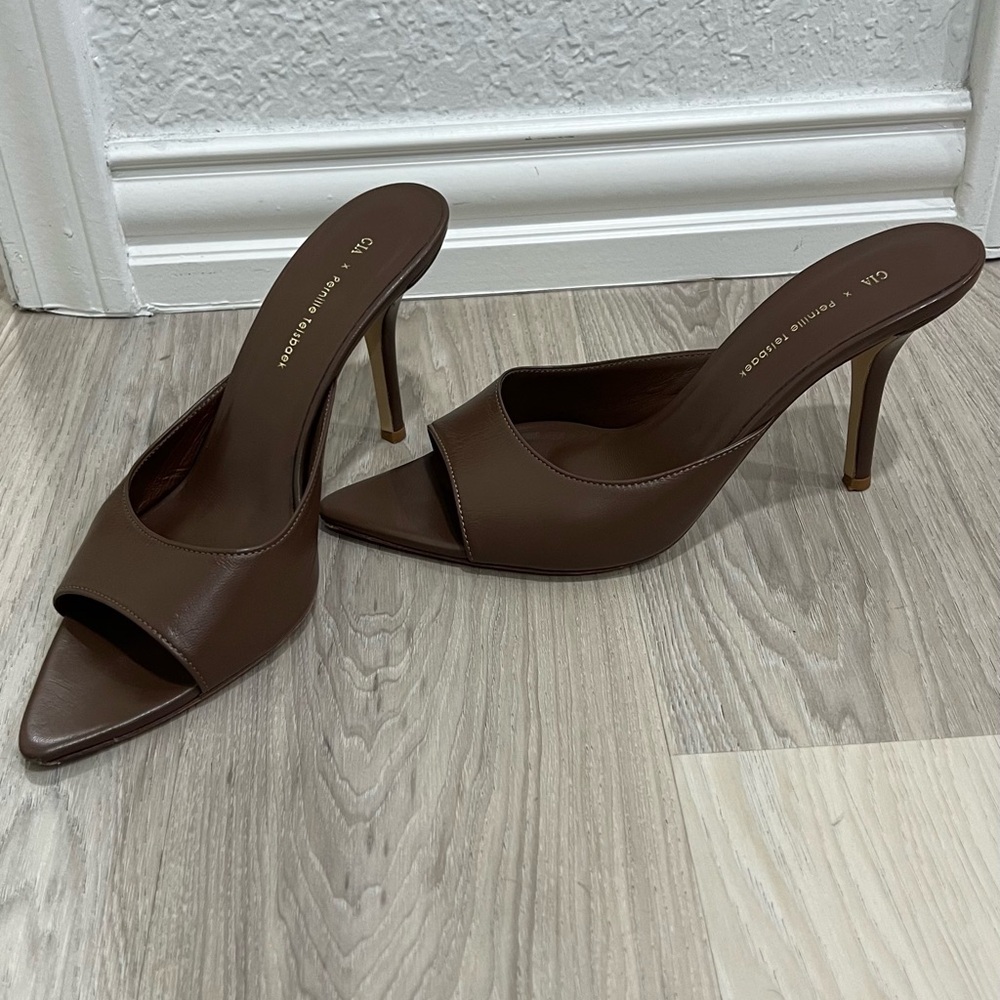 Gia x Pernille Teisbaek Brown Leather Mules 38 / 7.5